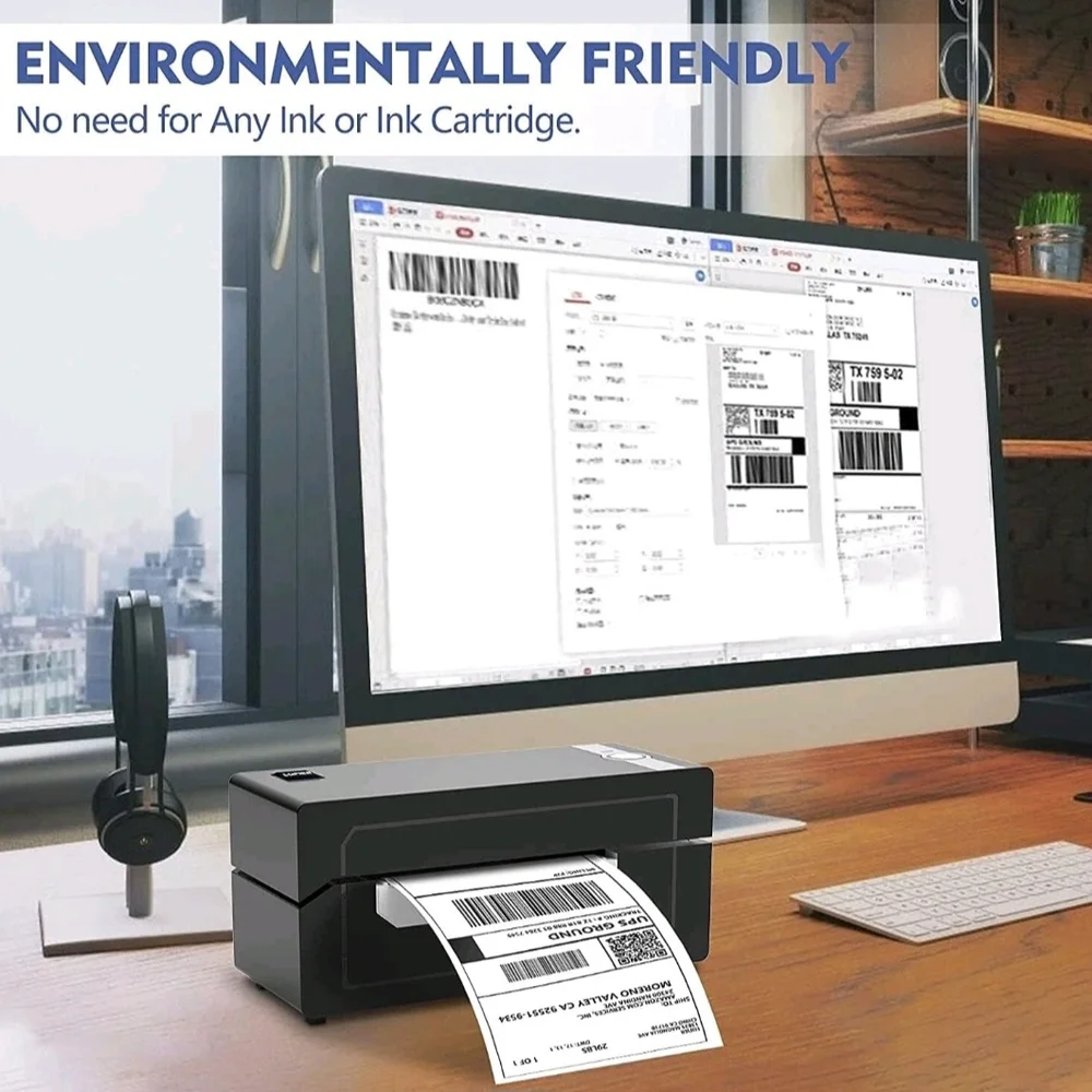 New LUFIER Black Direct Thermal Label Printer